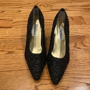 Caparros beaded black pumps